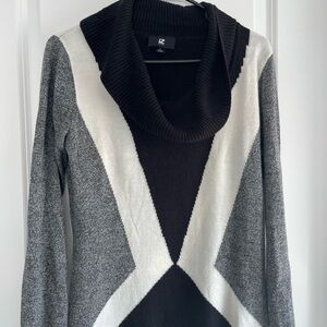 Iz Byer Women's Cowl Neck Dress - Black, Gray, Cream